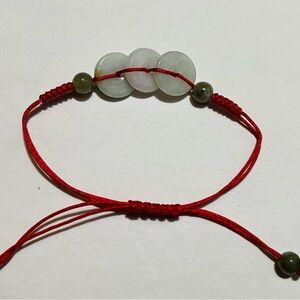 Beautiful natural jade donut(Burmese jade) beads bracelet